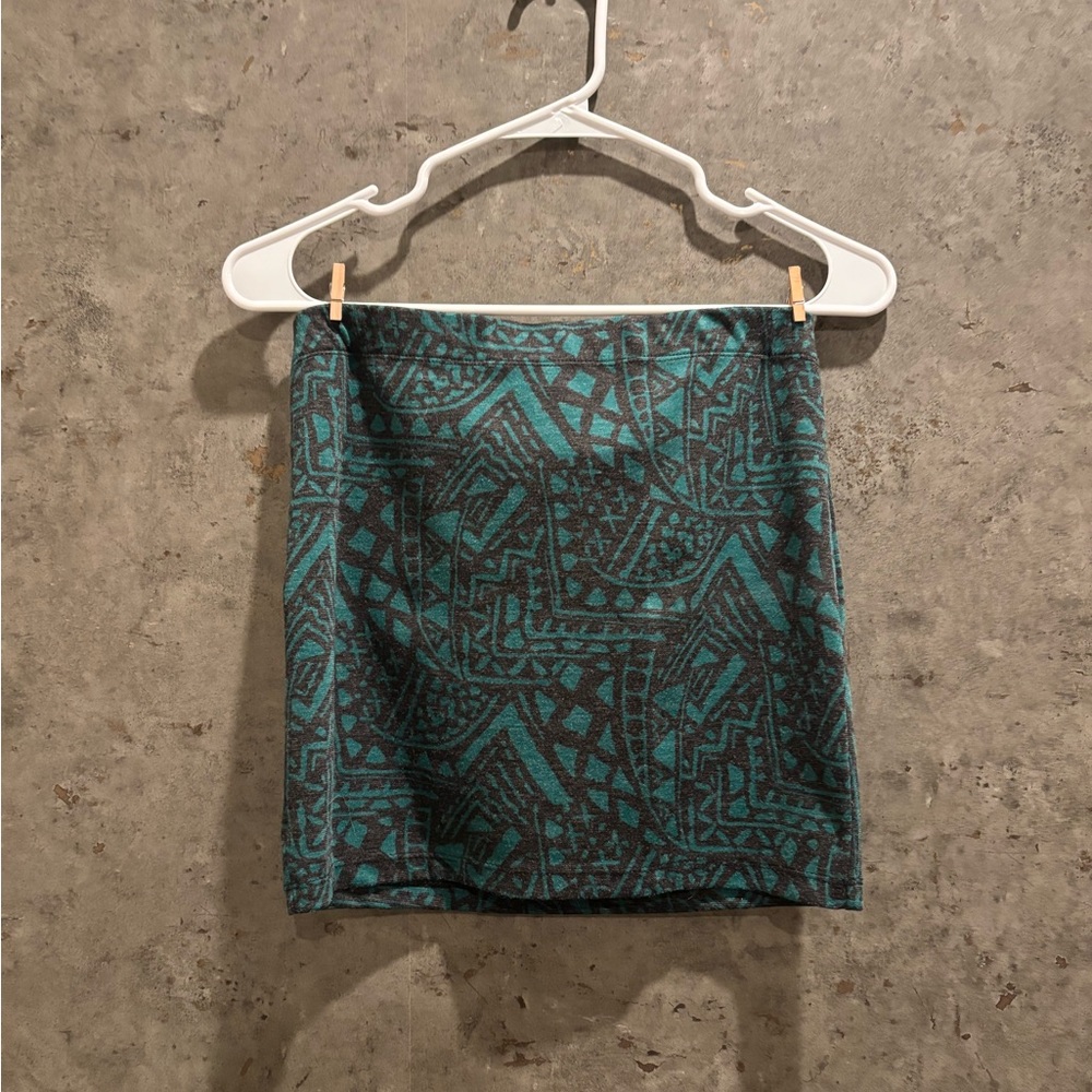 Patterned Teal Skirt
